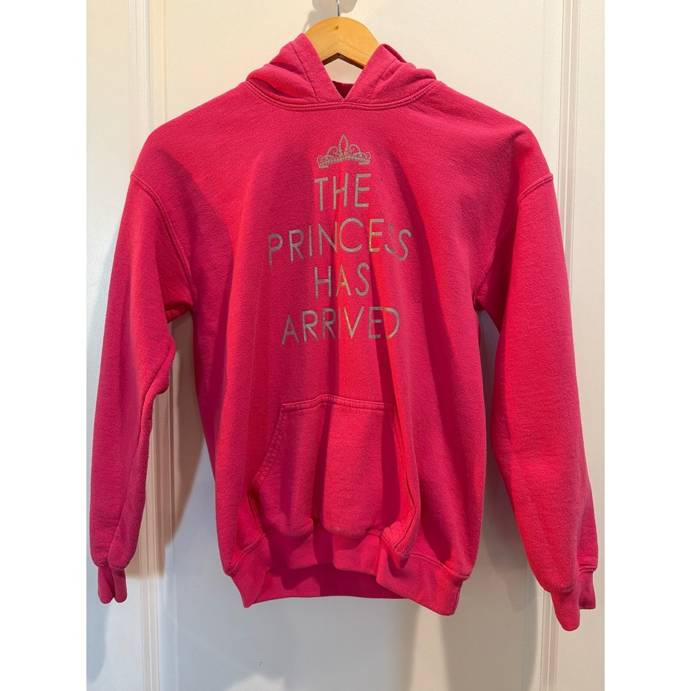 Gildan Kids Pink The Princess Has Arrived Graphic Hoodie Sweatshirt Large L